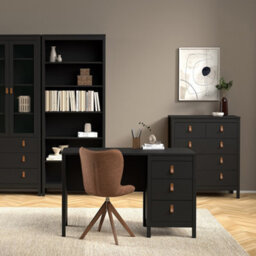Furniture To Go Barcelona Desk 3 Drawers Matt Black - thumbnail 7