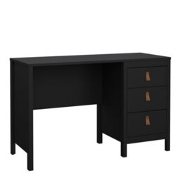 Furniture To Go Barcelona Desk 3 Drawers Matt Black - thumbnail 1