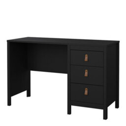 Furniture To Go Barcelona Desk 3 Drawers Matt Black - thumbnail 3