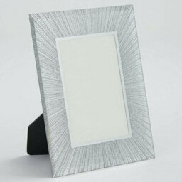 Deenz Silver Glitter Glass Photo Frame Silver Strips Sparking Picture Frame (Sunburst) (A4)