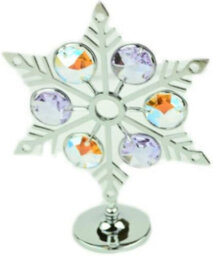 New Crystal Snowflake Ornament Decoration Collectors Chrome Plated Swarovski
