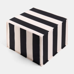 Ohs Stripe Print Garden Pouffe Outdoor Stool Footrest Table Side Chair - thumbnail 4