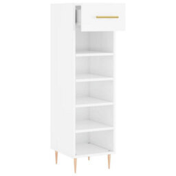 Berkfield Shoe Cabinet High Gloss White 30X35X105 Cm Engineered Wood - thumbnail 5