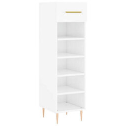 Berkfield Shoe Cabinet High Gloss White 30X35X105 Cm Engineered Wood - thumbnail 2