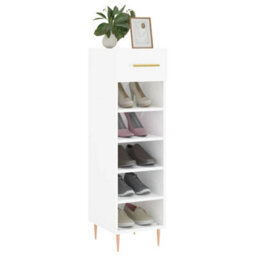 Berkfield Shoe Cabinet High Gloss White 30X35X105 Cm Engineered Wood - thumbnail 3