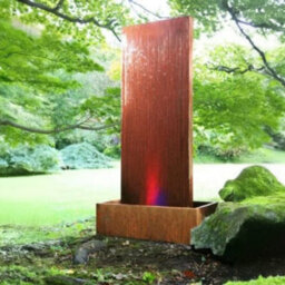 Primrose Vertical Corten Steel Water Wall With Colour Changing Leds H120Cm - thumbnail 5