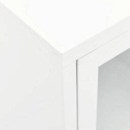 Berkfield Classic Tv Cabinet White 105X35X52 Cm Steel And Glass - thumbnail 7