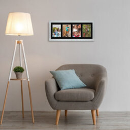 AK Frames 50X20Cm Silver Modern Multi Photo Frame With Black Mount - Holds 4 Apertures (4X) 6X4 Photos - thumbnail 3