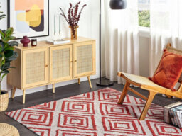 Beliani Rug Haskoy Red 160 X 230 Cm Cotton - thumbnail 2