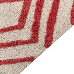 Beliani Rug Haskoy Red 160 X 230 Cm Cotton - thumbnail 1