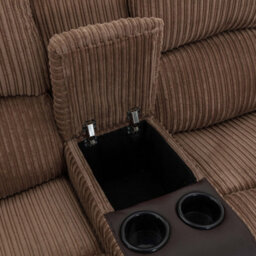 More4Homes Postana Single Motor Rise Recliner 2 Seater Jumbo Cord Drinks Console Mobility Sofa (Brown) - thumbnail 6