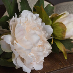 Hill Interiors Fashion Peony Artificial Flower - Fabric/plastic - L26 X W26 X H52 Cm - White - thumbnail 3