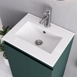 Belofay 500mm Bathroom Vanity Unit With Basin, White Ceramic Bathroom Sink With Trap And Waste, No Tap Included(Denvor Green) - thumbnail 5