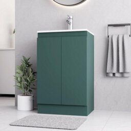 Belofay 500mm Bathroom Vanity Unit With Basin, White Ceramic Bathroom Sink With Trap And Waste, No Tap Included(Denvor Green) - thumbnail 7