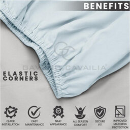 Gc Gaveno Cavailia Plain Dyed Fitted Bedsheet Super King Sky Blue Super Soft & Comfy Non Iron Fitted Sheet - thumbnail 4
