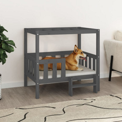Berkfield Dog Bed Grey 95.5X73.5X90 Cm Solid Wood Pine - image 1