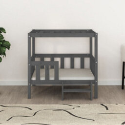 Berkfield Dog Bed Grey 95.5X73.5X90 Cm Solid Wood Pine - thumbnail 3