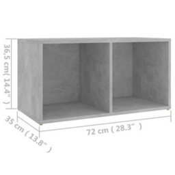 Berkfield Classic Tv Cabinet Concrete Grey 72X35X36.5 Cm Engineered Wood - thumbnail 9