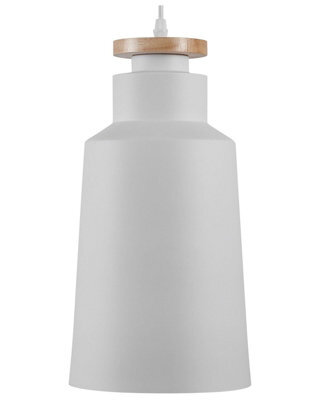 Wyld And Coco Nordiclume Geometric Pendant Light White Matte With Wood Top, 19Cm X 189Cm - image 1