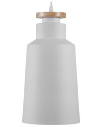 Wyld And Coco Nordiclume Geometric Pendant Light White Matte With Wood Top, 19Cm X 189Cm - thumbnail 1