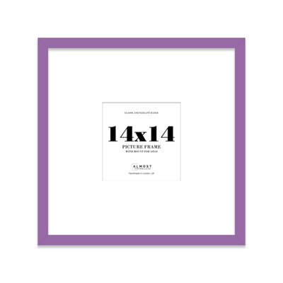"14X14"" Purple Picture Frame - 14X14"" Square Frame With 10X10"" Mount For 14X14""/10X10"" Pictures Moderrn Style Thin Edge, 1 Pack" - image 1