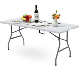 Crystals 6Ft Catering Camping Heavy Duty Folding Trestle Table Picnic Bbq Party - thumbnail 2