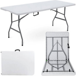 Crystals 6Ft Catering Camping Heavy Duty Folding Trestle Table Picnic Bbq Party - thumbnail 1