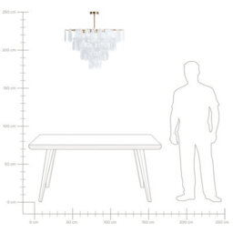 Beliani 80Cm Chandelier Pendant Lamp With Artistic Translucent Glass Plates - thumbnail 8