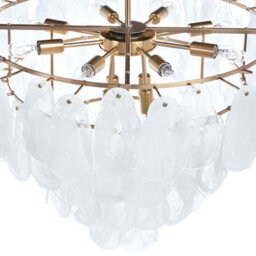 Beliani 80Cm Chandelier Pendant Lamp With Artistic Translucent Glass Plates - thumbnail 4