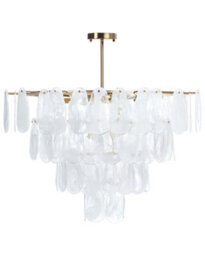 Beliani 80Cm Chandelier Pendant Lamp With Artistic Translucent Glass Plates - thumbnail 2