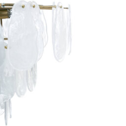 Beliani 80Cm Chandelier Pendant Lamp With Artistic Translucent Glass Plates - thumbnail 5