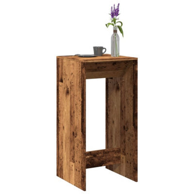Berkfield Bar Table Old Wood 51X50X103.5 Cm Engineered Wood - image 1