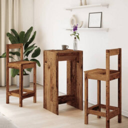 Berkfield Bar Table Old Wood 51X50X103.5 Cm Engineered Wood - thumbnail 3