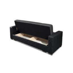 Sliding Wardrobes 4 u LTD Chenchan Fabric Storage 2 Seater Sofa Bed Available In 2 Color -  Fullblack 2Seater - thumbnail 2