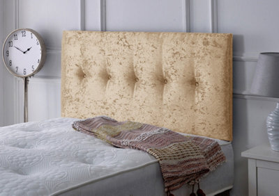 "Adore Designs Madrid Crushed Velvet 3Ft Single 24"" Headboard - Gold"