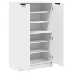 Berkfield Sturdy Shoe Cabinet White 59X35X100 Cm Engineered Wood - thumbnail 7
