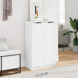 Berkfield Sturdy Shoe Cabinet White 59X35X100 Cm Engineered Wood - thumbnail 3