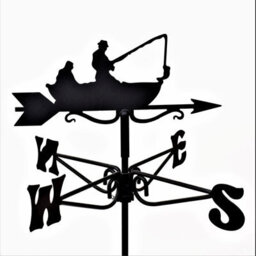 Oakley Mini Fisherman Weathervane - Steel - L38 X W38 X H43 Cm - Black