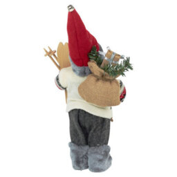 Urbn-Living Urbnliving 30Cm Standing Santa Figure With Skis Traditional Christmas Decoration Home Gift - thumbnail 4