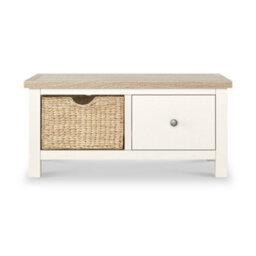 Farro Basket Coconut Coffee Table With Washed Oak Top - Fully Assembled - By Roseland Furniture - thumbnail 3