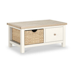 Farro Basket Coconut Coffee Table With Washed Oak Top - Fully Assembled - By Roseland Furniture - thumbnail 5