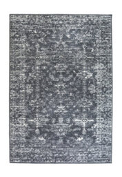 Melrose Colorama Traditional Charcoal X-Large Indoor Area Rug 200/290Cm - thumbnail 2