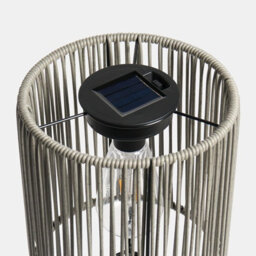 Ohs Rattan Solar Floor Lamp Cordless Outdoor Garden Light Auto Sensor - Grey - thumbnail 7