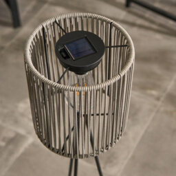Ohs Rattan Solar Floor Lamp Cordless Outdoor Garden Light Auto Sensor - Grey - thumbnail 5