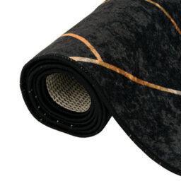 Berkfield Rug Washable Black And Gold 190X300 Cm Anti Slip - thumbnail 5