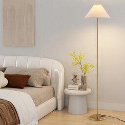 Costway 162 Cm Standing Pole Lamp W/ Linen Shade Gold Floor Lamp Foot Switch - thumbnail 4