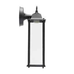 Living And Home E27 Glass Lantern Shade Outdoor Waterproof Metal Wall Light With Black Frame - thumbnail 6