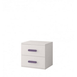 Arte Modern White Bedside Table H510mm W550mm D440mm - Grey Handles For Contemporary Kids' Rooms - thumbnail 1