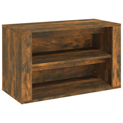 Berkfield Elegant Shoe Rack Smoked Oak 75X35X45 Cm Engineered Wood - image 1