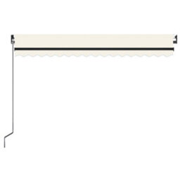 Berkfield Manual Retractable Awning 400X350 Cm Cream - thumbnail 4